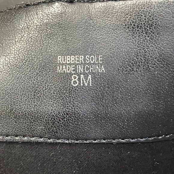 Ann Taylor Leather Riding Boot Size 8 Black Almond Toe Regular Calf - Picture 10 of 11